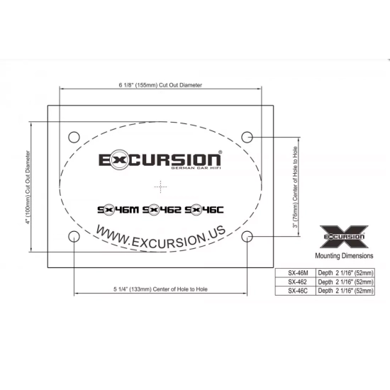 Excursion SX-46C – 2-drożny zestaw odseparowany 4x6